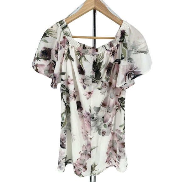 Lulu’s Dream of You Ivory Floral Print Off-the-Shoulder Shift Dress size S NWT - Picture 9 of 12
